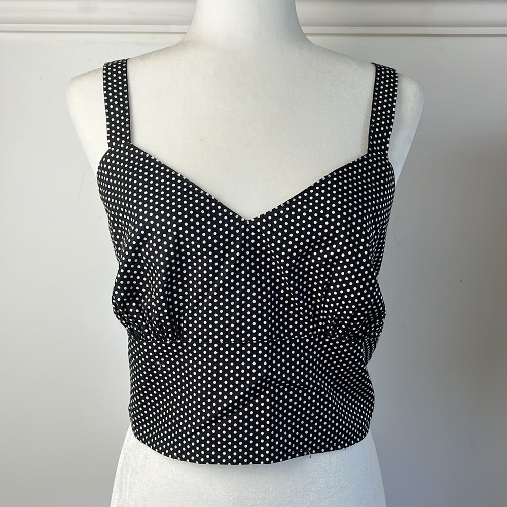 Retrolicious Polka dot pinup style summer crop top XL